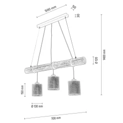 Spot - Light Lampa wisząca rustykalna sosna TRABO JUTE 3