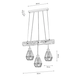 Spot - Light Lampa wisząca rustykalna sosna FORTADA 3