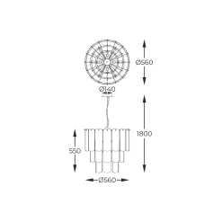 Zumaline Lampa wisząca transparentne szkło złota NIRA φ56 cm