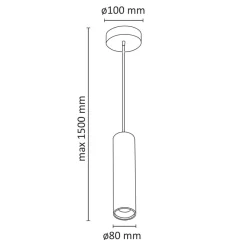 Lampa wisząca tuba czarno-złota LATI I