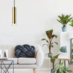 Lampy Wiszące| Lampa wisząca tuba złota DIEGO I