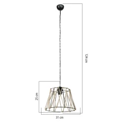 Lampa wisząca z jutowym abażurem EVREN 30 cm