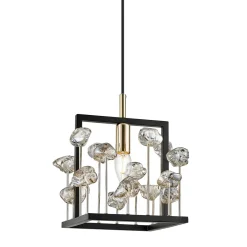 Zumaline Lampa wisząca z kryształkami czarno-złota CAROLINE