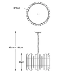 Zumaline Lampa wisząca złota ALEXANDRIA