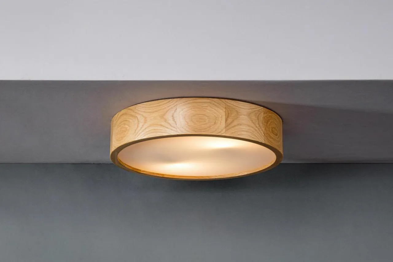 Plafony|Wszystkie Lampy Sufitowe| Lampa z oprawą w kolorze dębu - średnica 37 cm