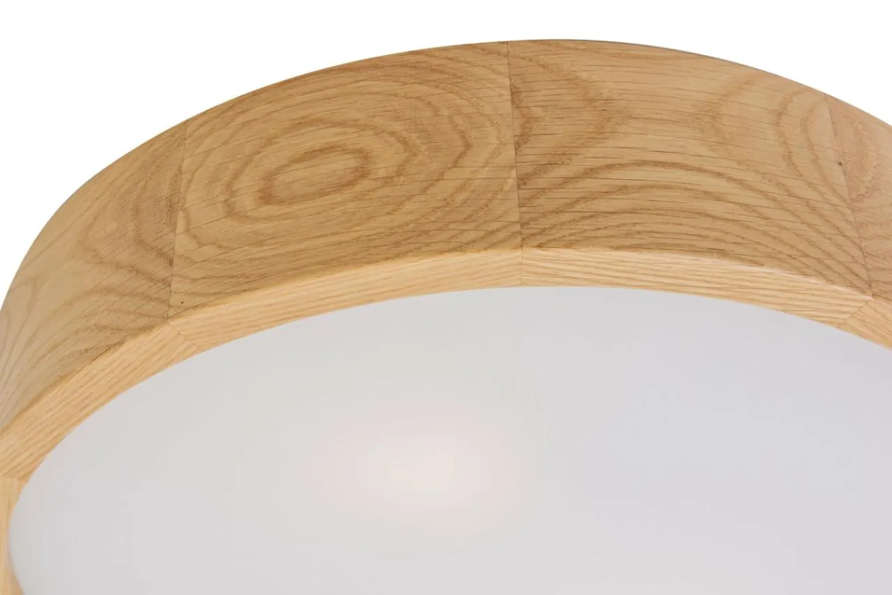 Plafony|Wszystkie Lampy Sufitowe| Lampa z oprawą w kolorze dębu - średnica 37 cm