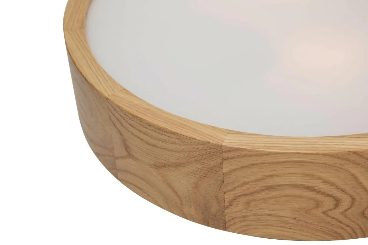 Plafony|Wszystkie Lampy Sufitowe| Lampa z oprawą w kolorze dębu - średnica 47 cm