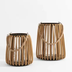 Świece, Świeczniki I Latarenki|inny Lampion wiklinowy brązowy 23,5 cm