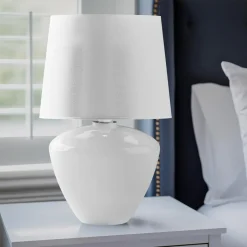 Lampy Stołowe|TK Tomasz Krywult Lampka nocna biała FIORD