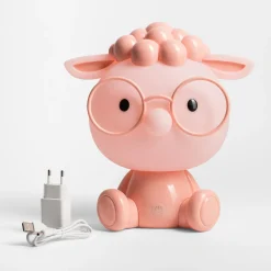 Lampki Nocne|Lampy Do Pokoju Dziecięcego|Zumaline Lampka nocna LED różowa OWCA