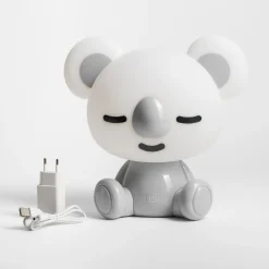 Lampki Nocne|Lampy Do Pokoju Dziecięcego|Zumaline Lampka nocna LED szara KOALA