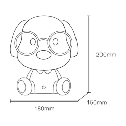 Dzieci Zumaline Lampka nocna LED szara PIES