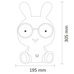 Lampki Nocne|Lampy Do Pokoju Dziecięcego| Lampka nocna różowa LED KRÓLIK