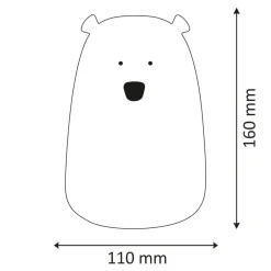 Lampki Nocne|Lampy Do Pokoju Dziecięcego| Lampka nocna silikonowa biała LED RGB MIŚ