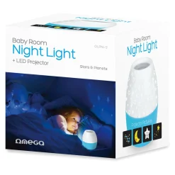 Dzieci PLATINET S.A. Lampka nocna z projektorem biało-niebieska