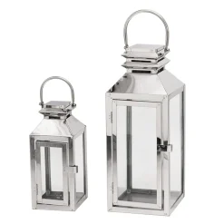 Świece, Świeczniki I Latarenki| Latarenka / lampion srebrna 23,5 cm