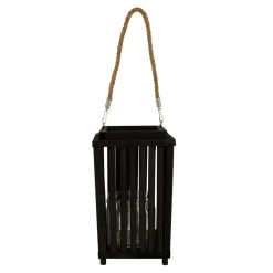 Latarenka drewniana czarna 26 cm