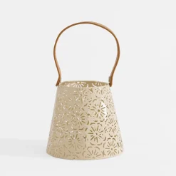 Świece, Świeczniki I Latarenki|inny Latarenka metalowa beżowa 16x26,5 cm