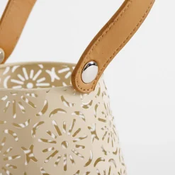 Świece, Świeczniki I Latarenki|inny Latarenka metalowa beżowa 16x26,5 cm