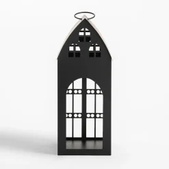 inny Latarenka metalowa czarna DOMEK 32 cm