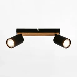 Listwy Oświetleniowe|Wszystkie Lampy Sufitowe|inny Listwa 2 reflektory czarna jasne drewno TIB