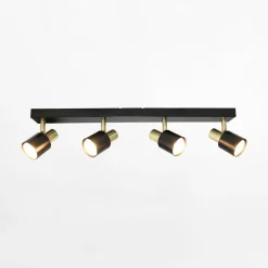 Listwy Oświetleniowe|Wszystkie Lampy Sufitowe|LED-POL Listwa 4 reflektory czarno-złota ORO NARVA