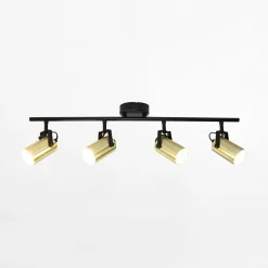 Listwy Oświetleniowe|Wszystkie Lampy Sufitowe|LED-POL Listwa 4 reflektory czarno-złota ORO SIGNA