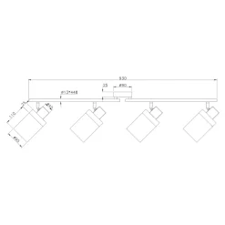 Paul Neuhaus Listwa oświetleniowa 4-punktowa PASQUAL