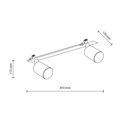 TK Tomasz Krywult Listwa podtynkowa 2 reflektory czarna NEX