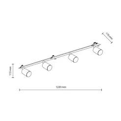 Listwy Oświetleniowe|Wszystkie Lampy Sufitowe|TK Tomasz Krywult Listwa podtynkowa 4 reflektory biała NEX