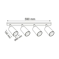 Zumaline Listwa podwieszana 4 reflektory spot WADE
