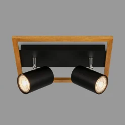 Listwy Oświetleniowe|Wszystkie Lampy Sufitowe|inny Listwa podwieszana 2 reflektory ramka jasne drewno czarna FREY