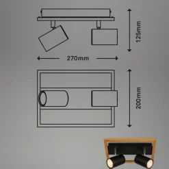 Listwy Oświetleniowe|Wszystkie Lampy Sufitowe|inny Listwa podwieszana 2 reflektory ramka jasne drewno czarna FREY
