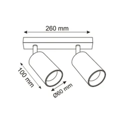 Zumaline Listwa podwieszana 2 reflektory czarna WADE