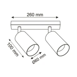 Zumaline Listwa podwieszana 2 reflektory czarna REN