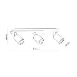 TK Tomasz Krywult Listwa podwieszana rustykalna 3 spoty COVER WOOD