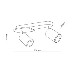 TK Tomasz Krywult Listwa podwieszana rustykalna 2 spoty COVER WOOD