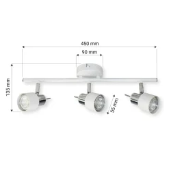 LED-POL Listwa 3-punktowa biała ORO STERNA