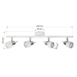 Listwy Oświetleniowe|Wszystkie Lampy Sufitowe|LED-POL Listwa 4-punktowa biała ORO STERNA