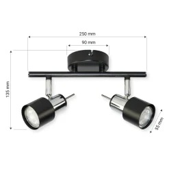 LED-POL Listwa 2-punktowa czarna ORO STERNA