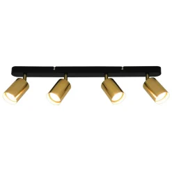 Listwy Oświetleniowe|Wszystkie Lampy Sufitowe|Zumaline Listwa 4-punktowa czarno-złota VILA
