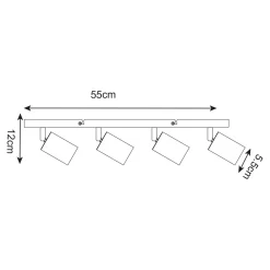 Listwy Oświetleniowe|Wszystkie Lampy Sufitowe|Zumaline Listwa 4-punktowa czarno-złota VILA