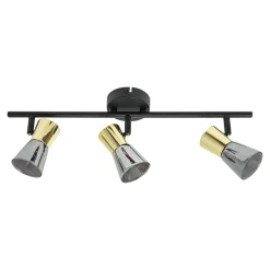 Listwy Oświetleniowe|Wszystkie Lampy Sufitowe|Zumaline Listwa 3-punktowa czarno-złoty CENTO