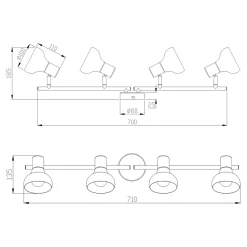Listwa 4-punktowa czarny mat LATIKA