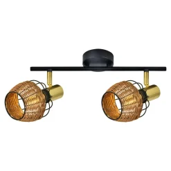 Zumaline Listwa 2-punktowa rattan czarno-złoty COPA