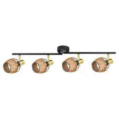 Zumaline Listwa 4-punktowa rattan czarno-złoty COPA