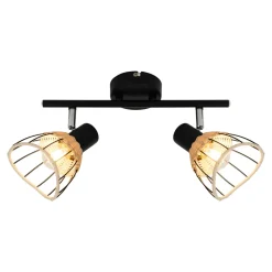 Listwy Oświetleniowe|Wszystkie Lampy Sufitowe|Zumaline Listwa 2-punktowa rattan czarna GENT