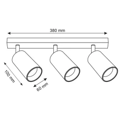 Listwy Oświetleniowe|Wszystkie Lampy Sufitowe| Listwa reflektor 3-punktowy biało-złoty MARIBEL III