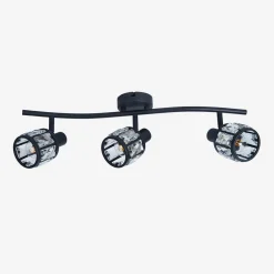 Listwy Oświetleniowe|Wszystkie Lampy Sufitowe|Krislamp Listwa sufitowa 3 klosze czarna MALTA