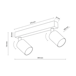 Listwy Oświetleniowe|Wszystkie Lampy Sufitowe|TK Tomasz Krywult Listwa sufitowa 2 reflektory czarna TOP
